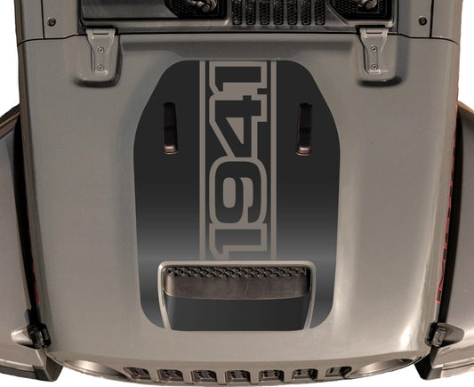 1941 Hood Blackout Decal fits Jeep Wrangler Gladiator JL JT 2018-2025 Mojave 392 Hood