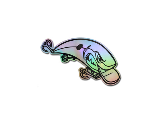 Angry Fishing Lure Bass Fishing Holographic Decal Window Car Truck Sticker