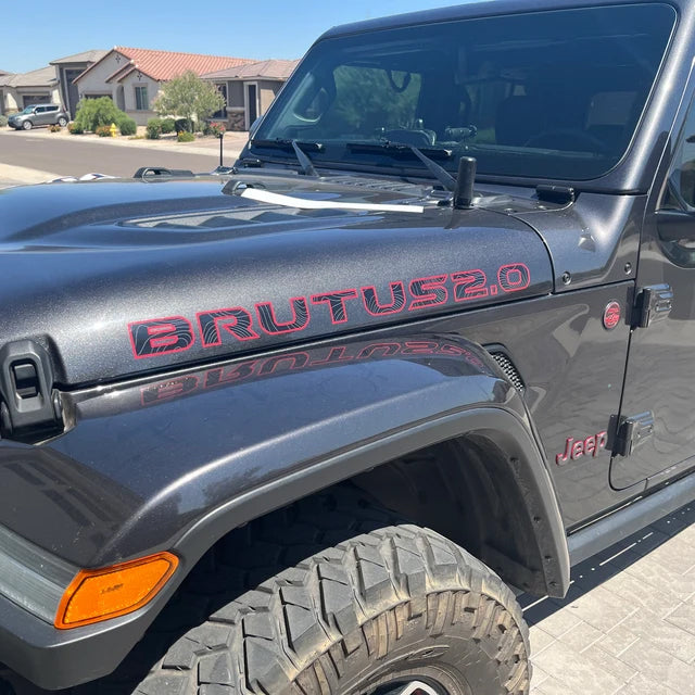 Custom JL Style Hood Decals with Topographical Lines 2 color 1 pair Compatible with 2018-2023 Jeep Wrangler