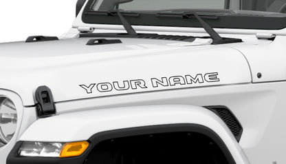 Custom JL Style Hood Decals Outlined 1 pair 30in Compatible with 2018-2023 Jeep Wrangler