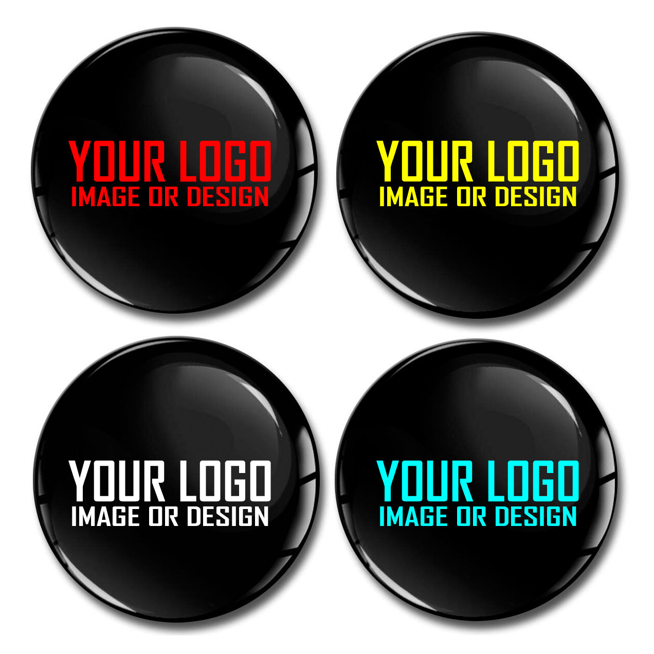 Custom Domed Badges High Quality 3D Gel Dome Decals Waterproof Flexible Resin wheel caps labels