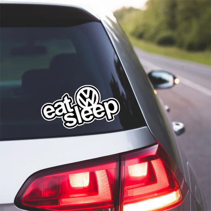 Eat Sleep Vub vinyl decal compatible with volkswagen gti golf bug bus beetle