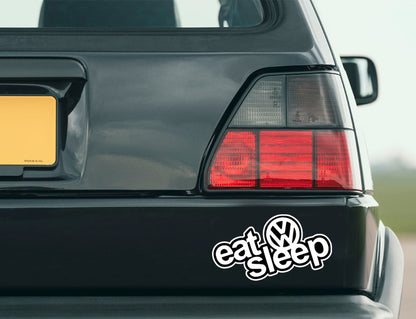 Eat Sleep Vub vinyl decal compatible with volkswagen gti golf bug bus beetle