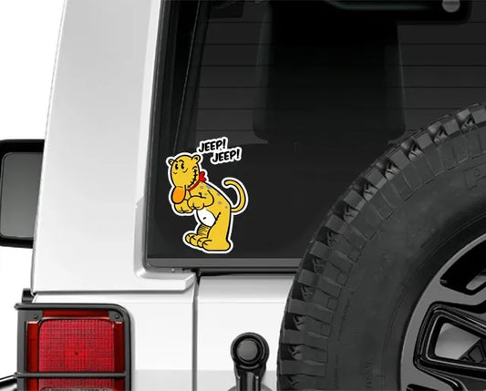 Eugene the Jeep Cartoon Decal Compatible with Jeep Wrangler Car Truck Window Fender 6In