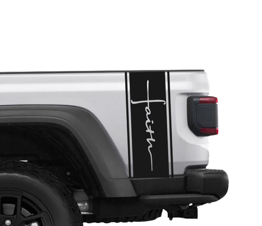 Faith Bedside Stripe decal fits Jeep Gladiator 2018-2025