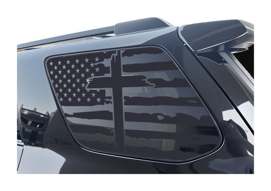 Rear Window Graphic Decal Flag with cross for Toyota 4Runner 2010-2024