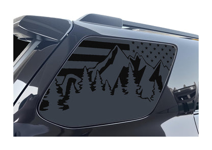 Rear Window Graphic Decal Flag Mountain for Toyota 4Runner 2010-2024