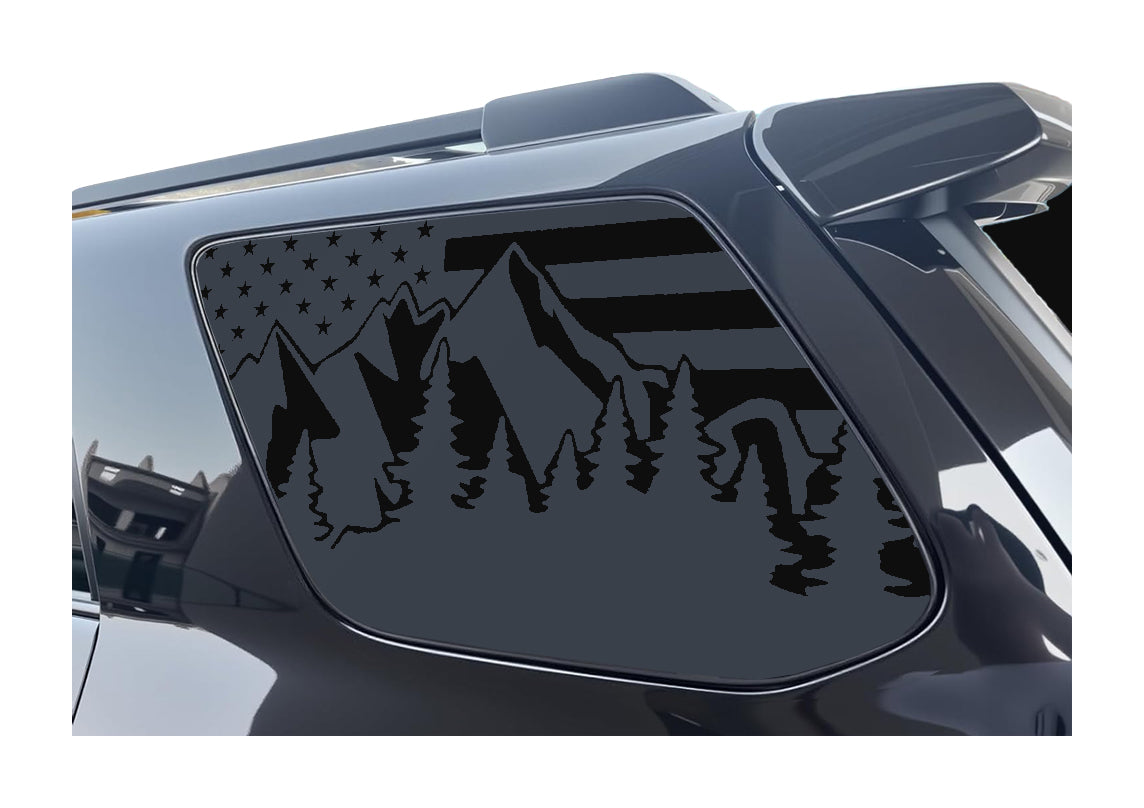 Rear Window Graphic Decal Flag Mountain for Toyota 4Runner 2010-2024