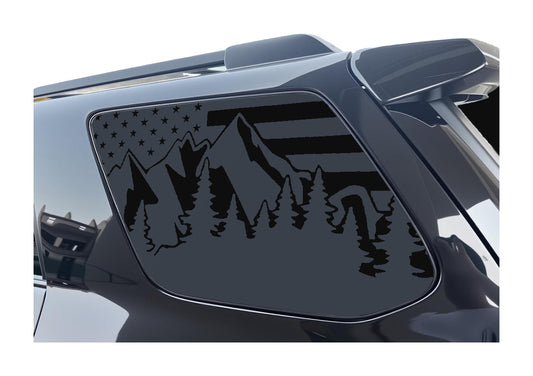 Rear Window Graphic Decal Flag Mountain for Toyota 4Runner 2010-2024