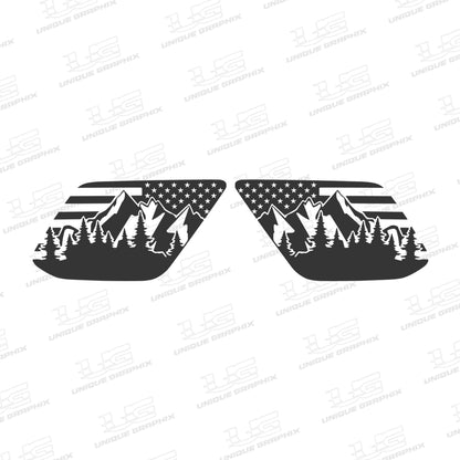 Rear Window Graphic Decal Flag Mountain for Toyota 4Runner 2010-2024