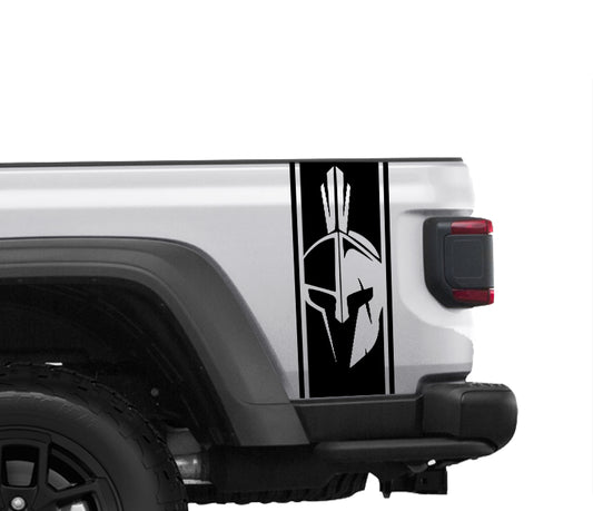 Bedside Stripe Graphics with Warrior 1 Pair for Jeep Gladiator 2018-2025