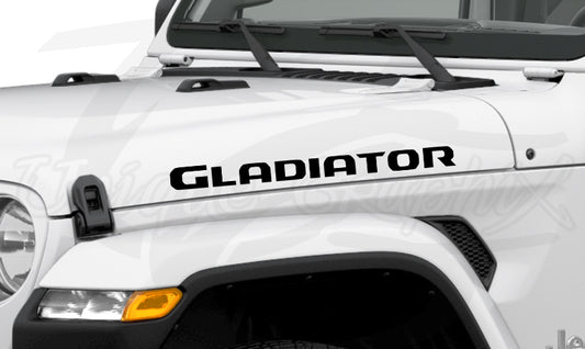 Gladiator Hood Decals 1 pair 30in Compatible with 2018-2023 Jeep Wrangler JT JL