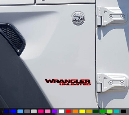 Wrangler Unlimited Fender Decals 2 color 1 pair Compatible with Jeep Wrangler JL