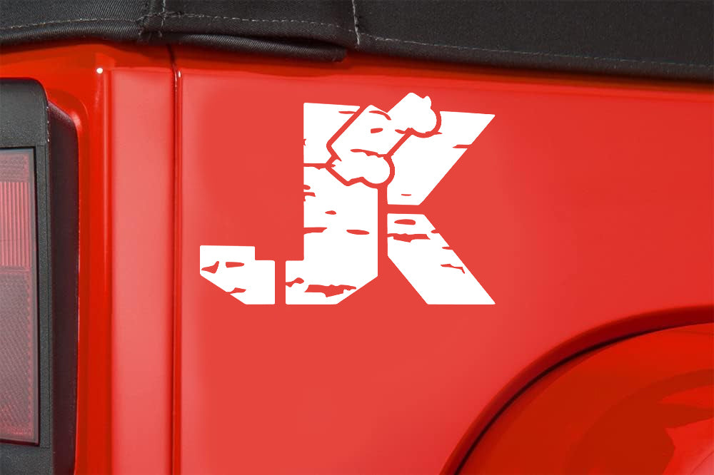 JK Fender Side Decal Distressed compatible with Jeep Wrangler 1 pair