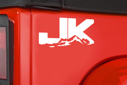 JK Fender Side Decal with Mountain compatible with Jeep Wrangler 1 pair