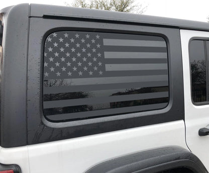 American Flag Window Graphic Decal for Jeep Wrangler JL 2018-2025
