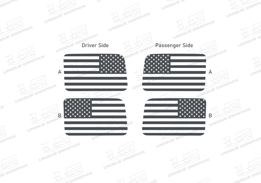 American Flag Window Graphic Decal for Jeep Wrangler JL 2018-2025