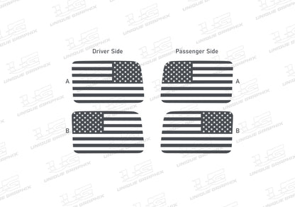 American Flag Window Graphic Decal for Jeep Wrangler JL 2018-2025