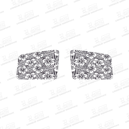 Rear Window Graphic Decal Hibiscus Flower for Jeep Wrangler JL 2018-2025