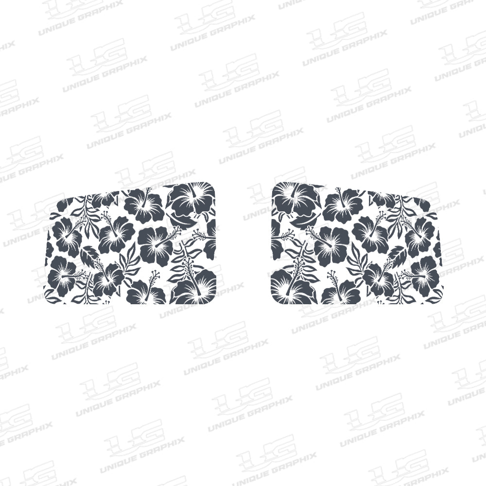 Rear Window Graphic Decal Hibiscus Pattern for Jeep Wrangler JL 2018-2025