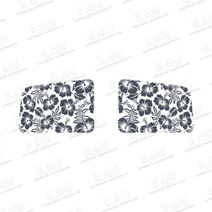 Rear Window Graphic Decal Hibiscus Pattern for Jeep Wrangler JL 2018-2025