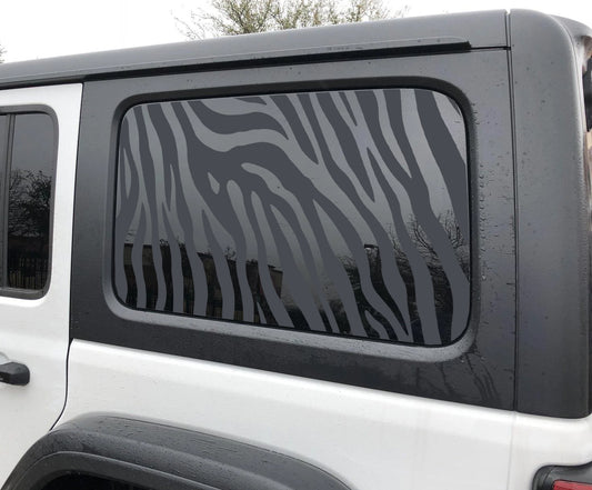 Zebra print window decal for jeep