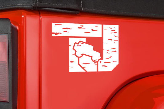 TJ Fender Side Decal Distressed compatible with Jeep Wrangler 1 pair