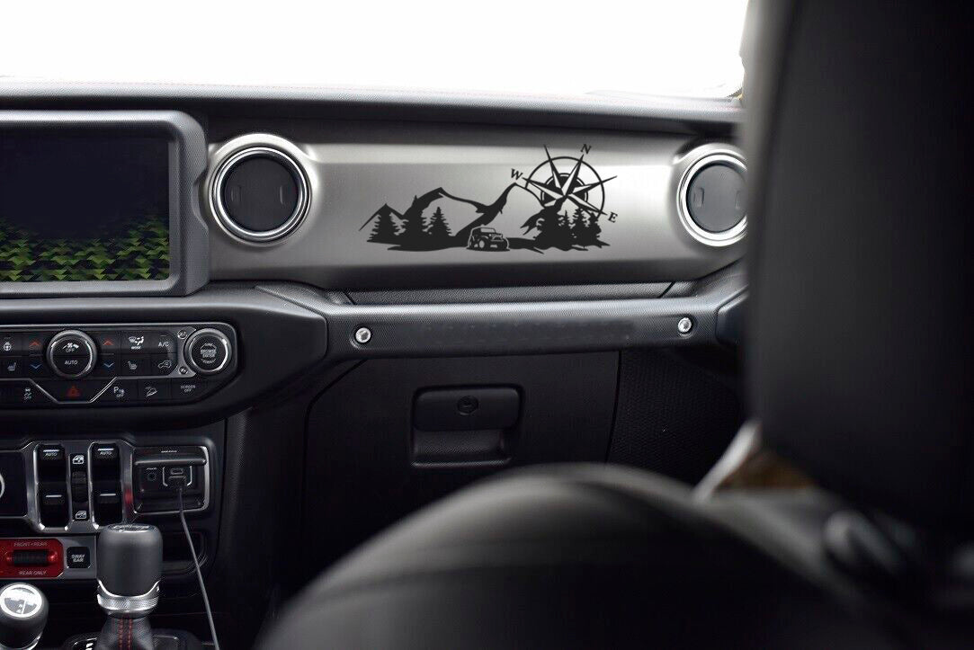Dash Decal Mountain Scene with Compass fits any Gladiator or Wrangler Model