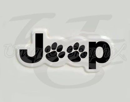 Custom Paw Print Fender Side Decal compatible with 1997 - 2006 TJ Jeep Wrangler 1 pair