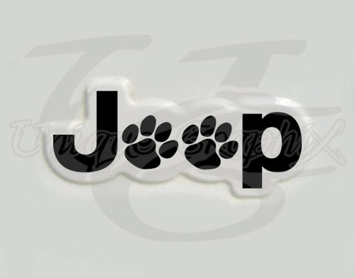 Custom Paw Print Fender Side Decal compatible with 1997 TJ Jeep Wrangler 1 pair