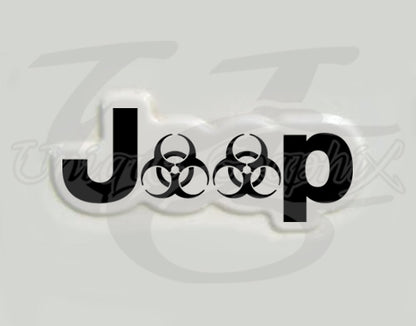 Custom Biohazard Fender Side Decal compatible with 1997 - 2006 TJ Jeep Wrangler 1 pair