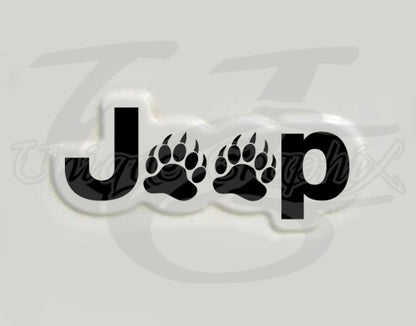 Custom Bear Paw Print Fender Side Decal compatible with 1997 - 2006 TJ Jeep Wrangler 1 pair