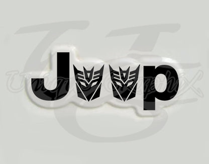 Custom Decepticon Skull Fender Side Decal compatible with 1997 - 2006 TJ Jeep Wrangler 1 pair