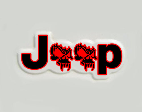 Custom Skull Fender Side Decal 2 color compatible with 1997 TJ Jeep Wrangler 1 pair