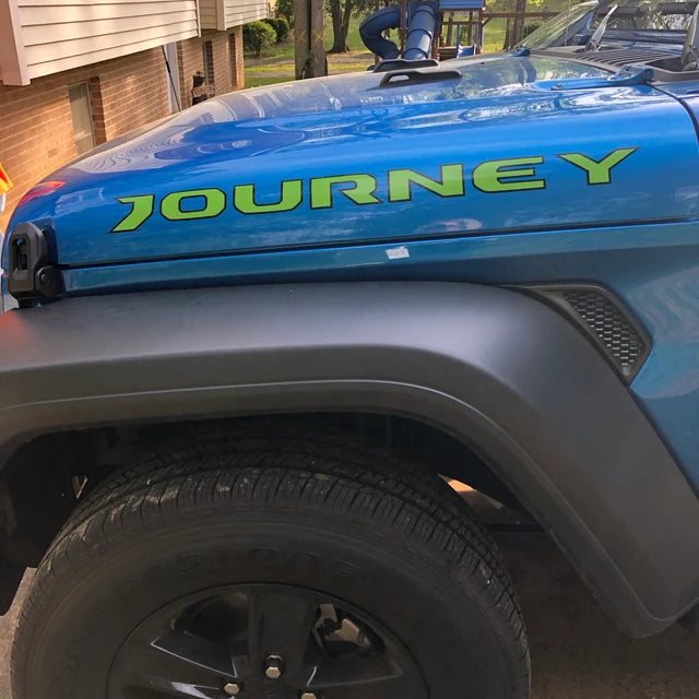 Custom JL Style Hood Decals with 2 color 1 pair Compatible with 2018-2023 Jeep Wrangler