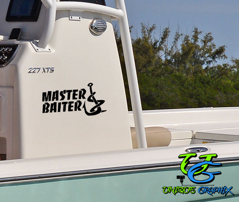Master Baiter Fishing Decal Sticker Custom Outdoor Vinyl Decal Sticker Car Truck Boat Windows Doors Walls