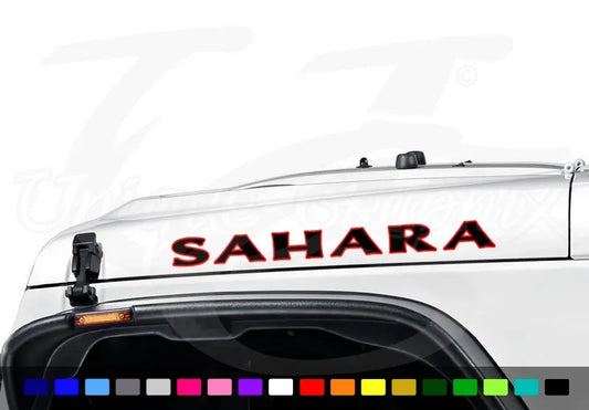 Sahara Hood Decals 2 color 1 pair 22in Compatible with 2007-2018 Jeep Wrangler JK