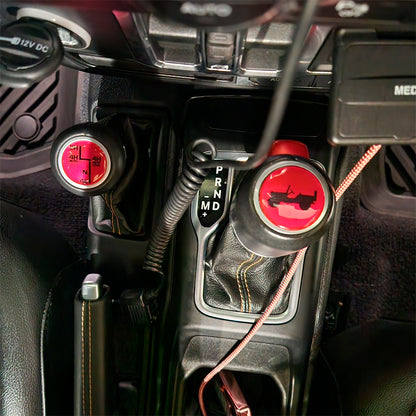 Personalized 3D Domed Flexible Gel Resin Shifter Badge For 2018-2025 Wrangler Gladiator Your image Pattern or Logo includes 4wd and shifter