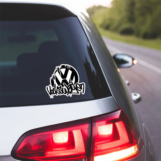 Vw Drip Decal Retro Vinyl Decal for Vdub Enthusiasts compatible with Volkswagen Gti Golf Bug Bus Beetle