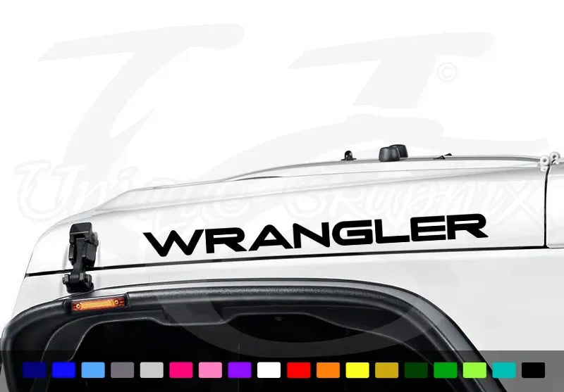 Wrangler Hood Decals 1 pair 22in Compatible with Jeep Wrangler TJ YJ JK