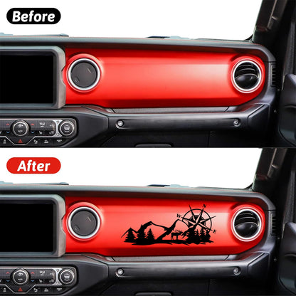 Dash Decal Mountain Scene with Compass fits any Gladiator or Wrangler Model image 1