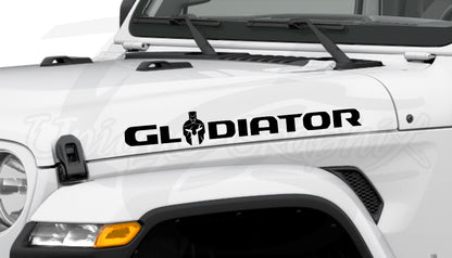 Gladiator Spartan Hood Decals 1 pair 30in Compatible with 2018-2023 Jeep Wrangler JT