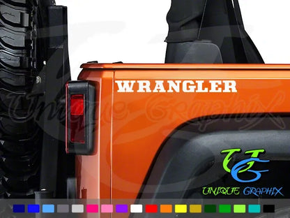 Custom Wrangler Rear Tub Rear Fender Side Decal compatible with 89 YJ Jeep Wrangler