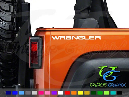 Custom Wrangler Rear Tub Rear Fender Side Decal compatible with YJ Jeep Wrangler