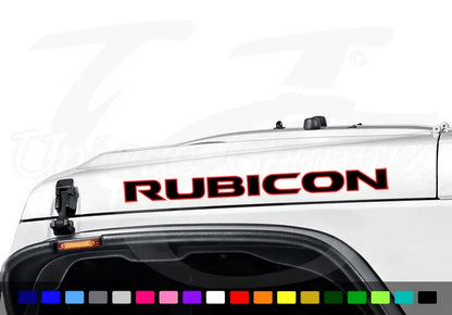 Rubicon Hood Decals 2 color 1 pair 24in Compatible with Jeep Wrangler JK