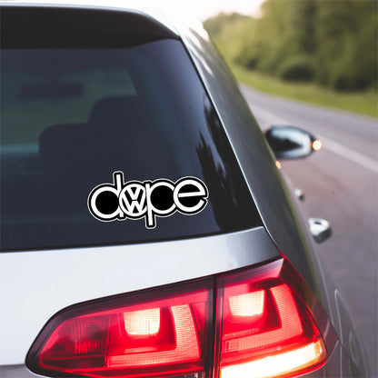 Vw Dope vinyl decal Retro Decal for Vdub Enthusiasts compatible with Volkswagen Gti Golf Bug Bus Beetle