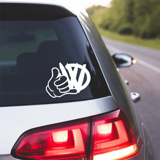 Vw Shaka Decal Retro Vinyl Decal for Vdub Enthusiasts compatible with Volkswagen Gti Golf Bug Bus Beetle